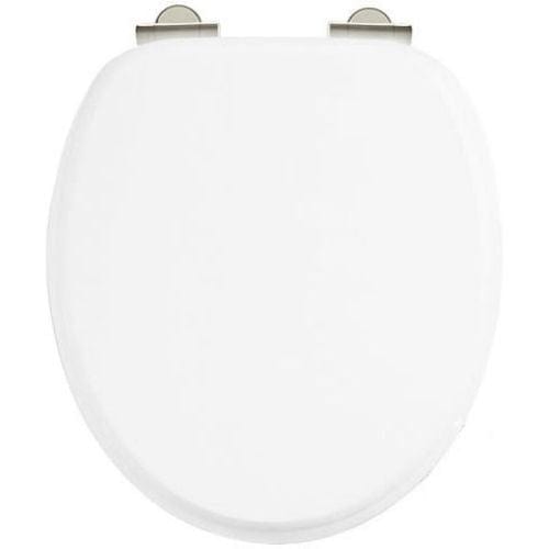 Burlington Toilet Seat Matt White Burlington Soft Close Wooden Toilet Seat with Chrome Fittings