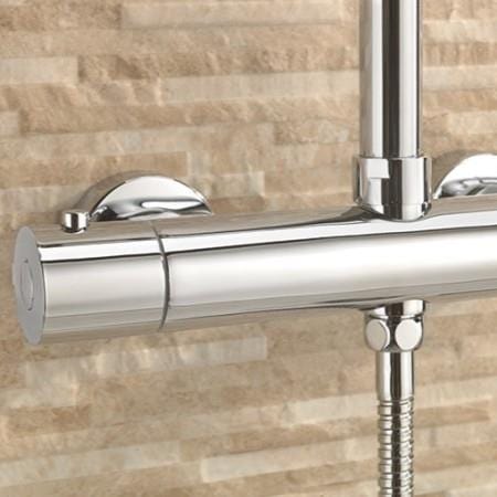 Sagittarius Exposed Shower Set Sagittarius Dream Exposed Thermostatic Bar Shower Valve with Riser, Fixed Shower Head and Handset in Chrome