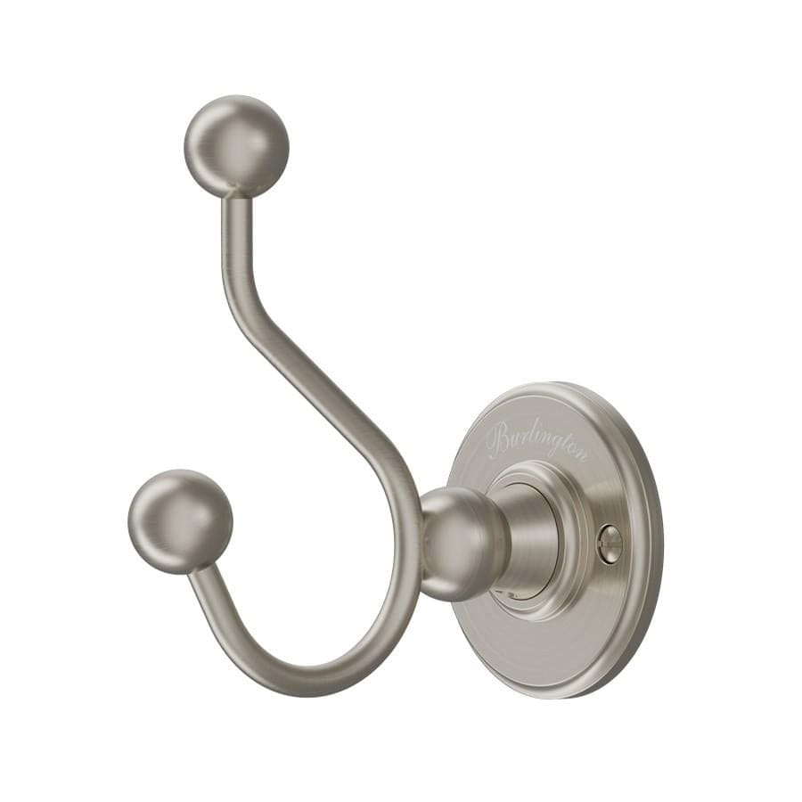 Burlington Robe Hook Brushed Nickel Burlington Traditional Double Robe Hook