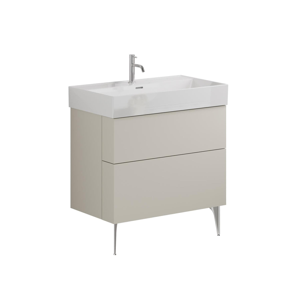 Crosswater Wall Mounted Vanity Unit Crosswater Avenue 800mm Two Drawer Wall Mounted Vanity Unit with Basin