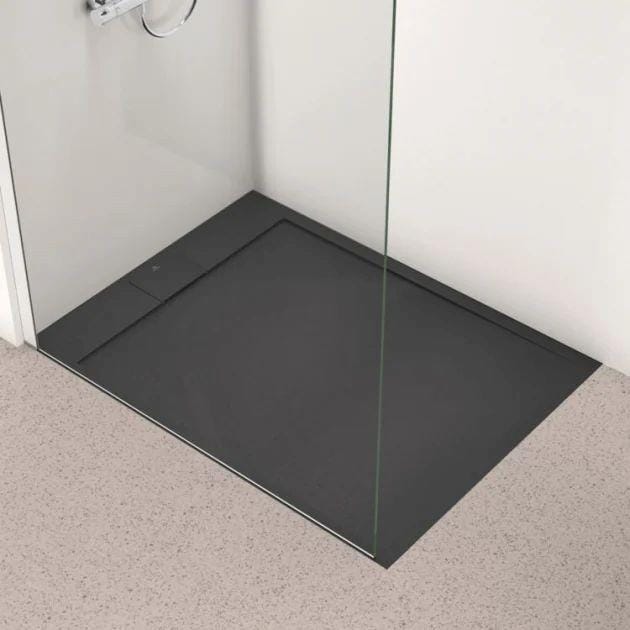 Ideal Standard Rectangle Shower Tray 1200 x 800 Ideal Standard Ultra Flat S i.life Shower Tray in Jet Black