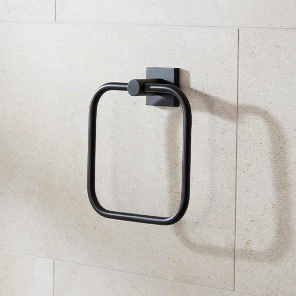 Miller Towel Rails and Rings Matt Black Miller Atlanta Towel Ring