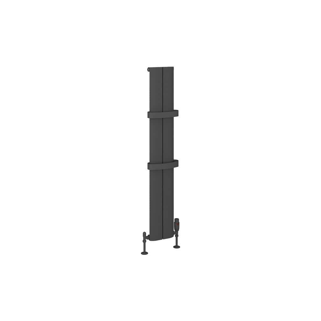 Eastbrook Panel Radiator Eastbrook Berlini Straight Vertical Aluminium Radiator in Matt Anthracite