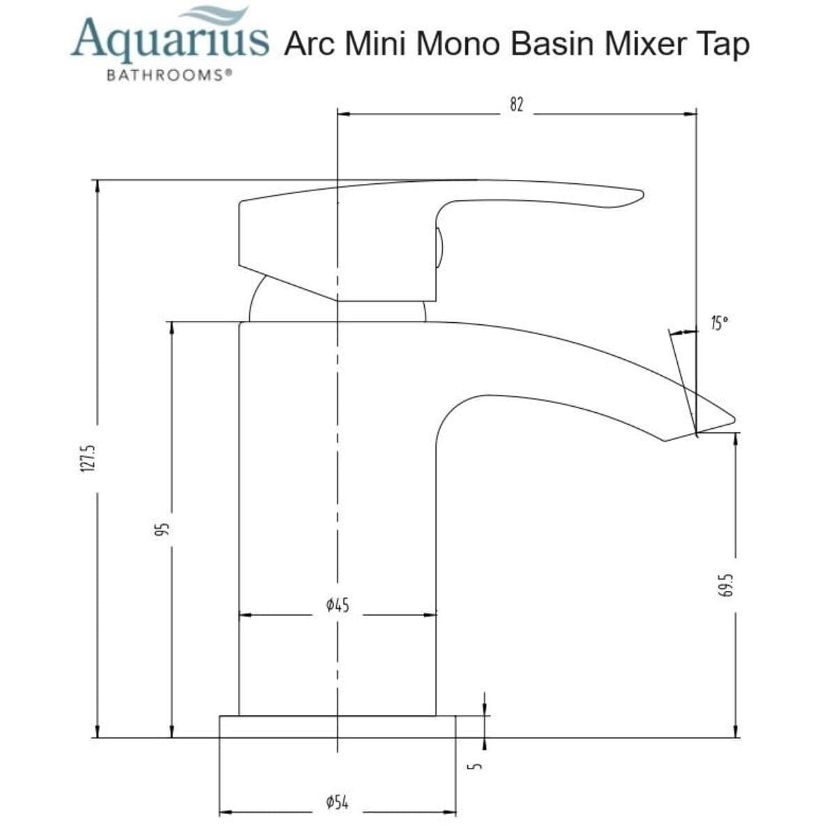 Aquarius Bathrooms Cloakroom Tap Aquarius Arc Mini Mono Basin Mixer Tap with Waste