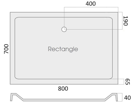 Aquarius Rectangle Shower Tray 800 x 700mm Aquarius Vital Stone Resin Rectangular Shower Tray