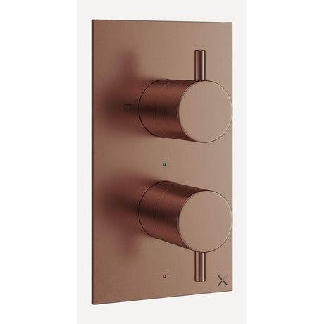 Crosswater Concealed Shower Valve Brushed Bronze Crosswater MPRO 2 Outlet, 2 Handles Concealed Thermostatic Shower Valve (Shower/Handset)