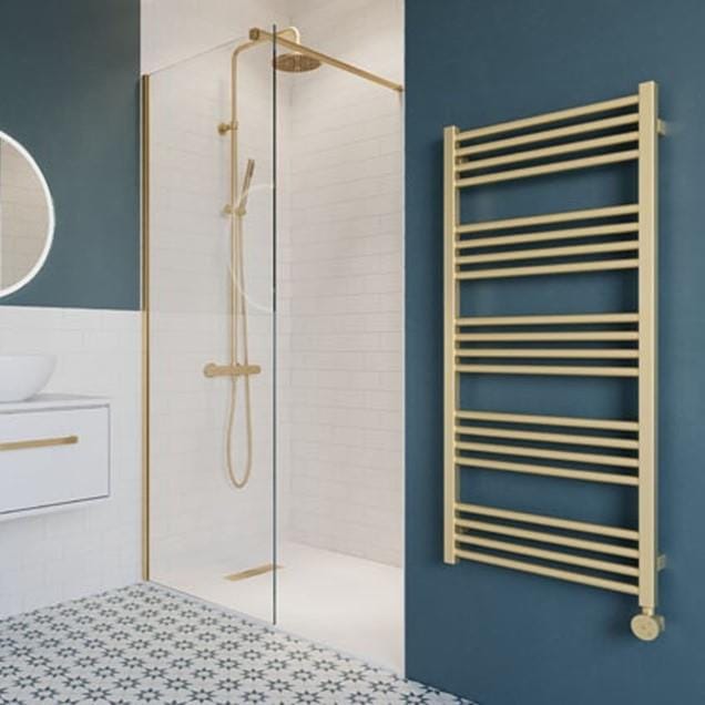 Crosswater Ladder Rails Crosswater MPRO All Electric Towel Warmer in Brushed Brass