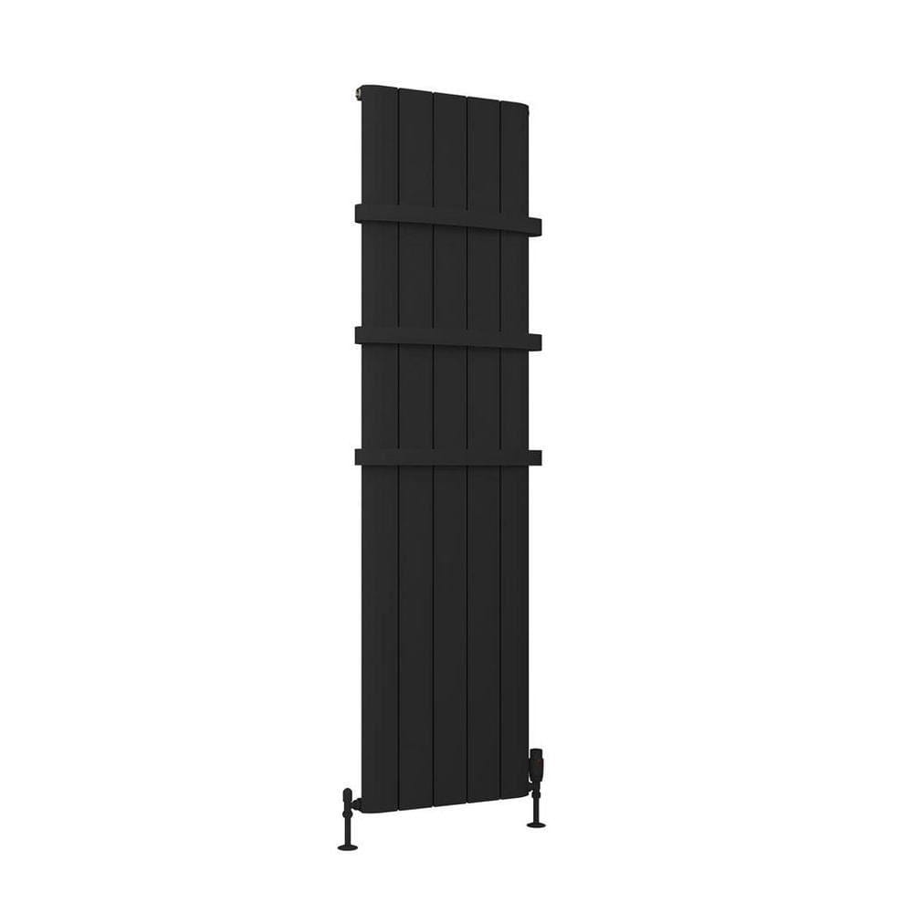 Eastbrook Peretti Straight Vertical Aluminium Radiator in Matt Black