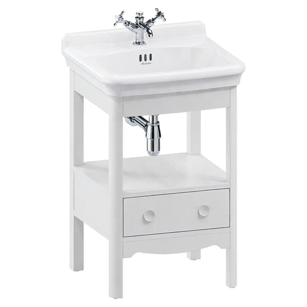 Burlington Floor Standing Vanity Unit Varley White / 1 Hole Burlington Guild Floor Standing 560mm Vanity Unit with Basin