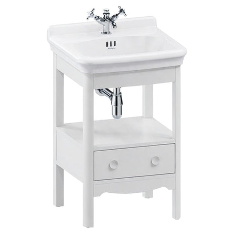 Burlington Floor Standing Vanity Unit Varley White / 1 Hole Burlington Guild Floor Standing 560mm Vanity Unit with Basin