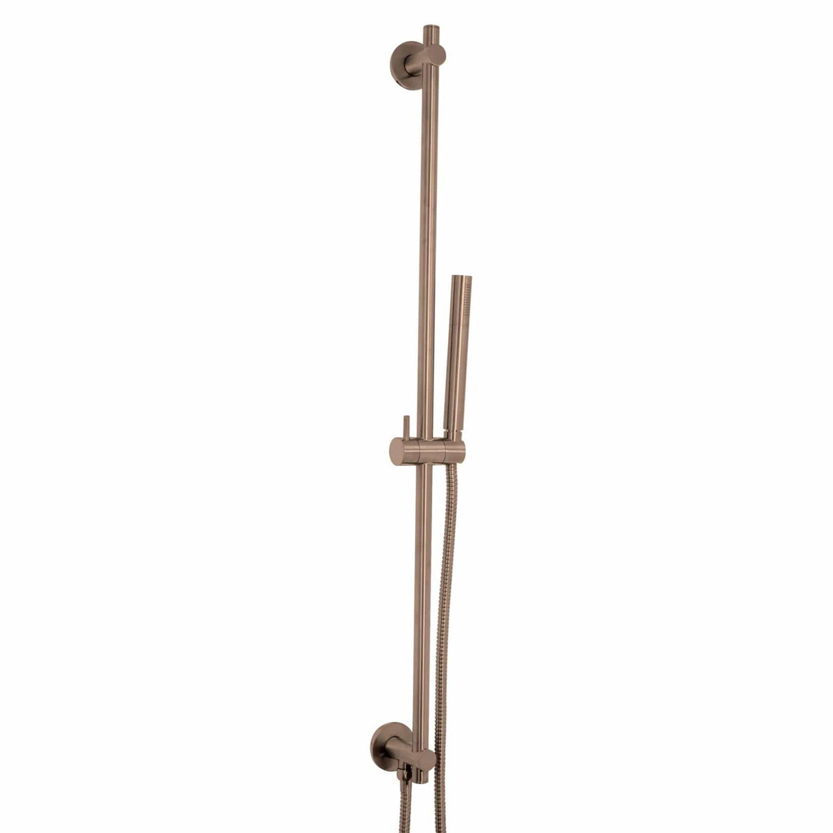 JTP Shower Riser Rail JTP VOS Slide Rail with Single Function Shower Handset and Hose with Bottom Outlet in Brushed Bronze
