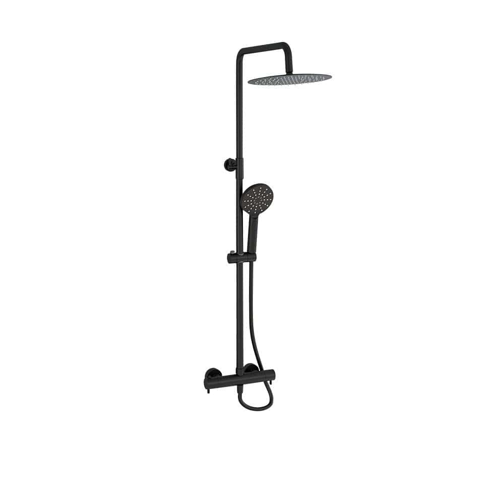 Imex Exposed Shower Set Imex Ravine Cool Touch, Easy Fix, Thermostatic Shower Set with Fixed Overhead Shower And Multifunction Adjustable Handset