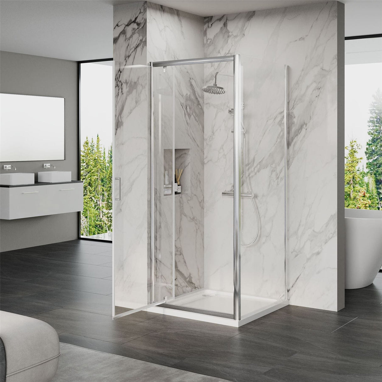 Aquarius Bathrooms Pivot Shower Door Aquarius Urbano 6mm Pivot Shower Door