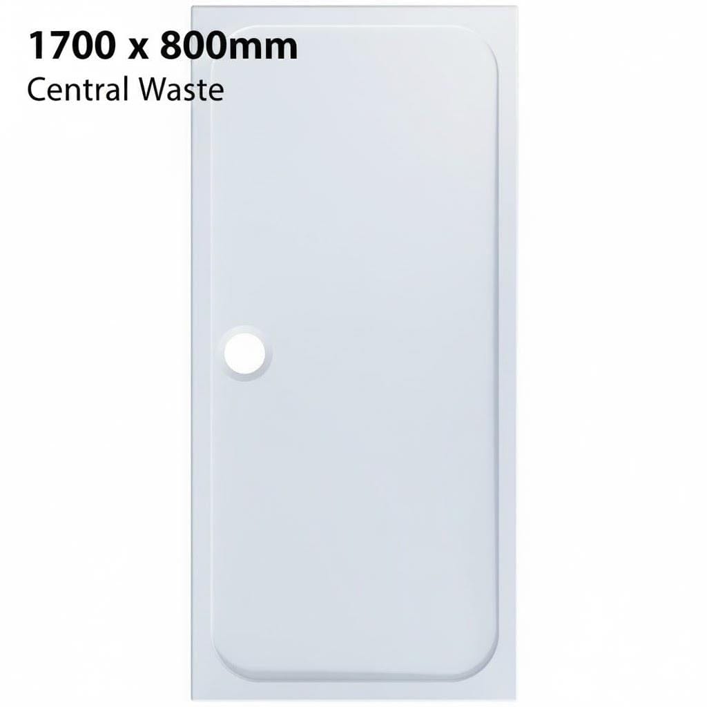 Aquarius 1700 x 800mm Aquarius Pluvia 45mm Stone Resin Rectangular Shower Tray