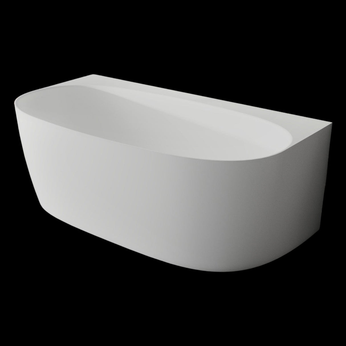 Aquarius Back to Wall Freestanding Baths Aquarius Garda Back to Wall Freestanding Stone Bath in Gloss White 1580mm