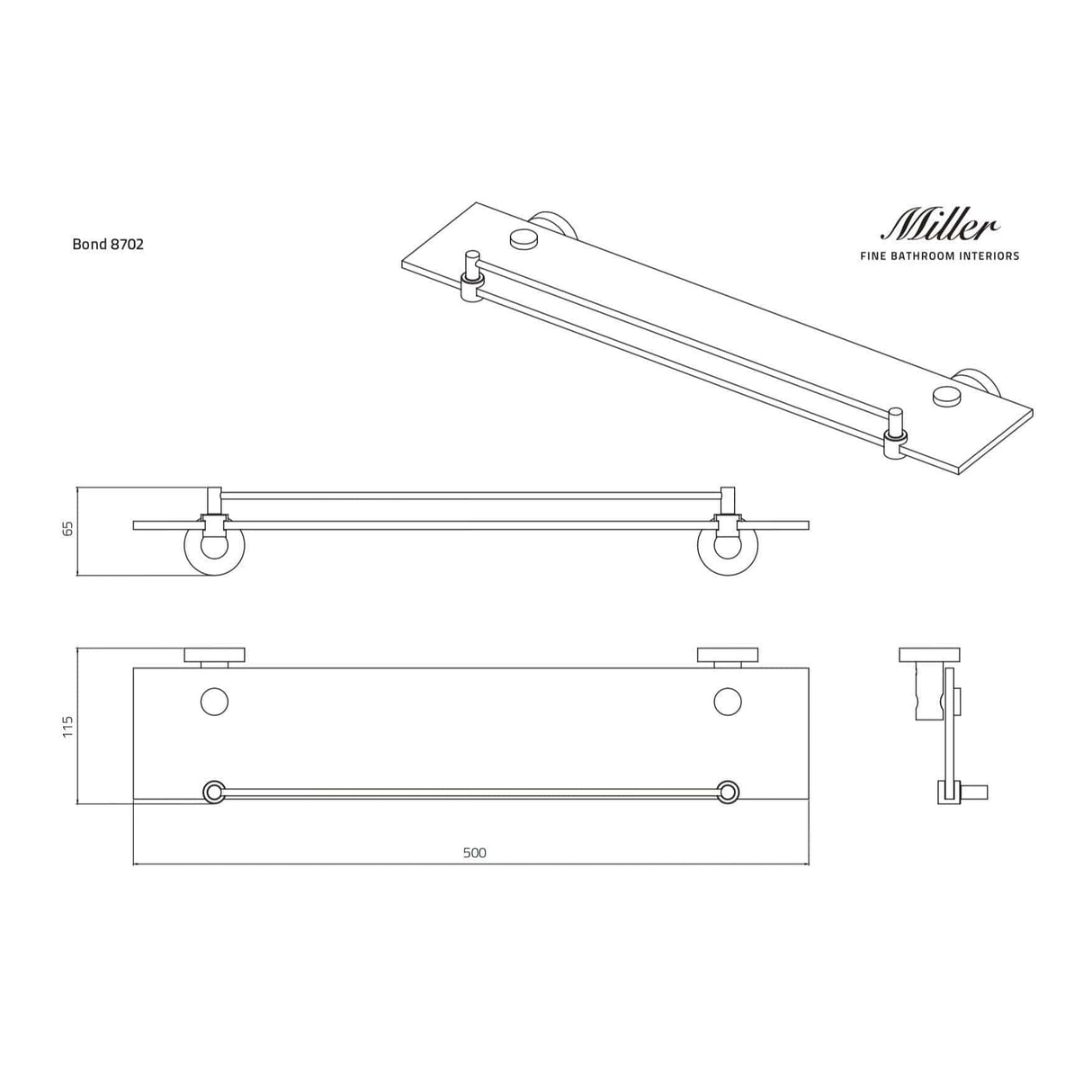 Miller Shelf Miller Bond Glass Shelf