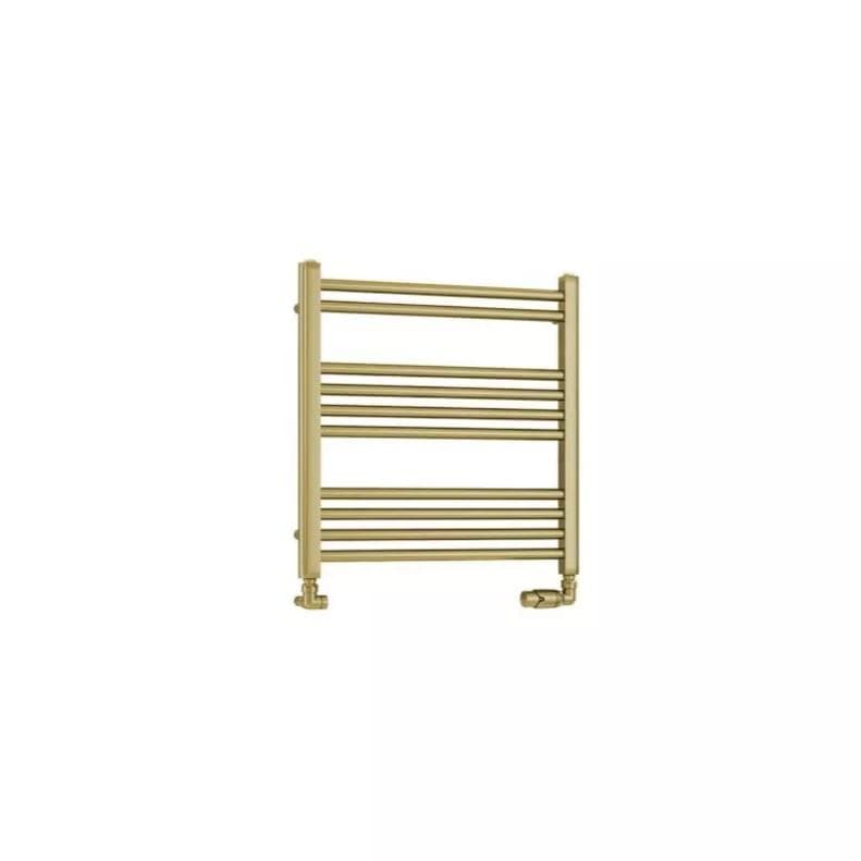 Eastbrook Ladder Rails Eastbrook Wendover Straight Vertical Heated Towel Rail - 600 x 600 - Brushed Brass - Central Heating - 41.0700