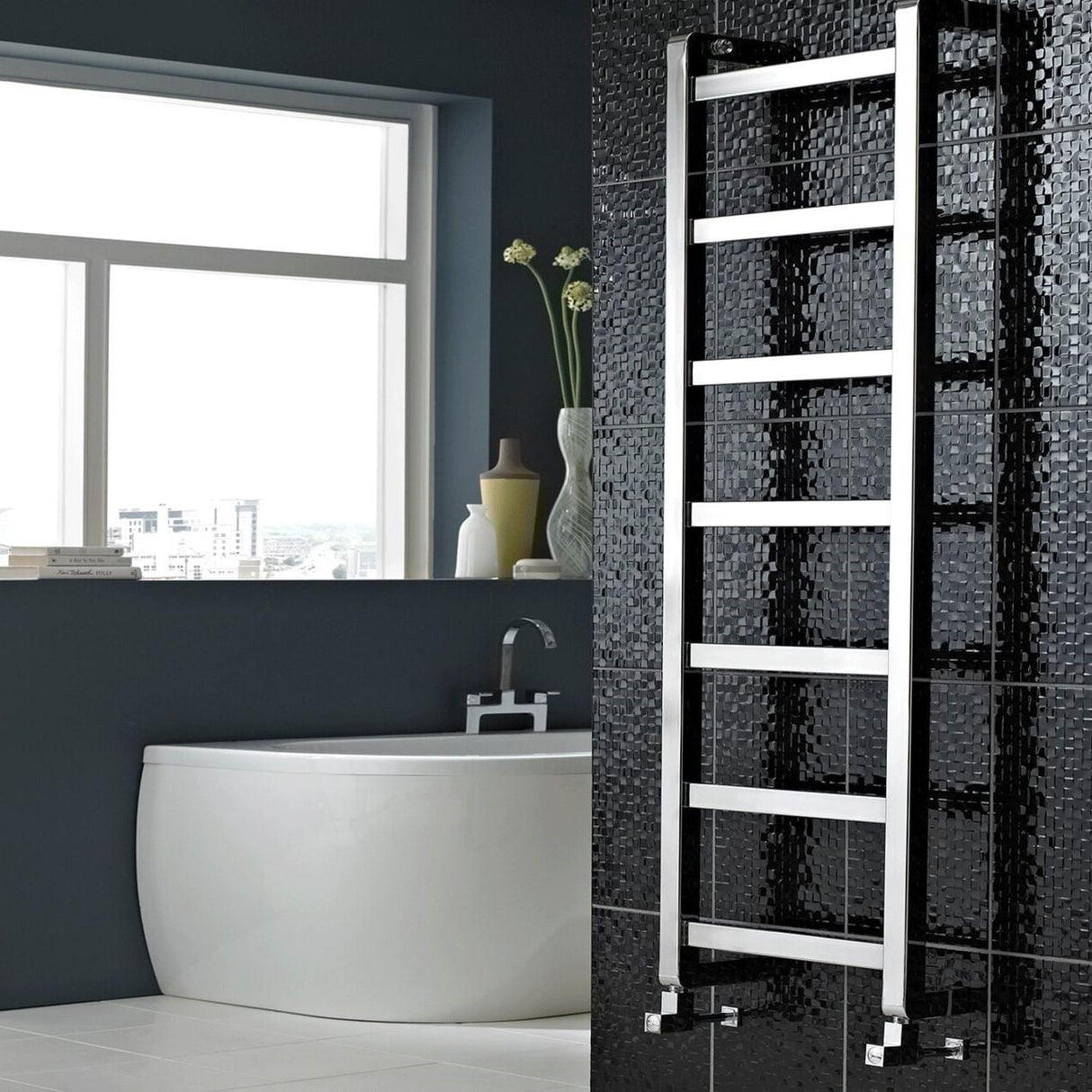 Vogue Designer Towel Radiators Vogue Boxa Straight Designer Towel Radiator in Chrome