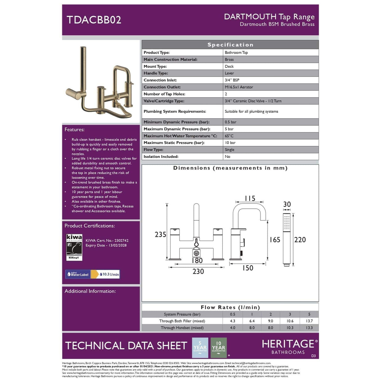 Heritage Bath Shower Mixer Heritage Dartmouth Bath Shower Mixer Tap