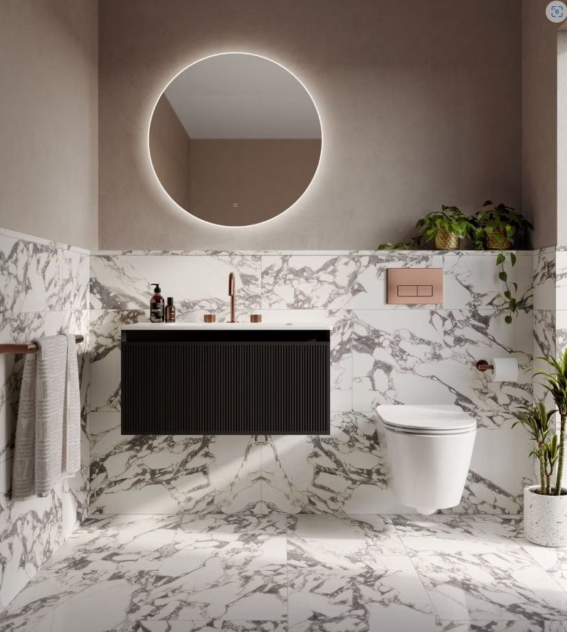 Saneux Wall Mounted Vanity Unit Saneux Monument Vanity Unit With Basin - 800 x 470mm - One Drawer - Wall Mounted