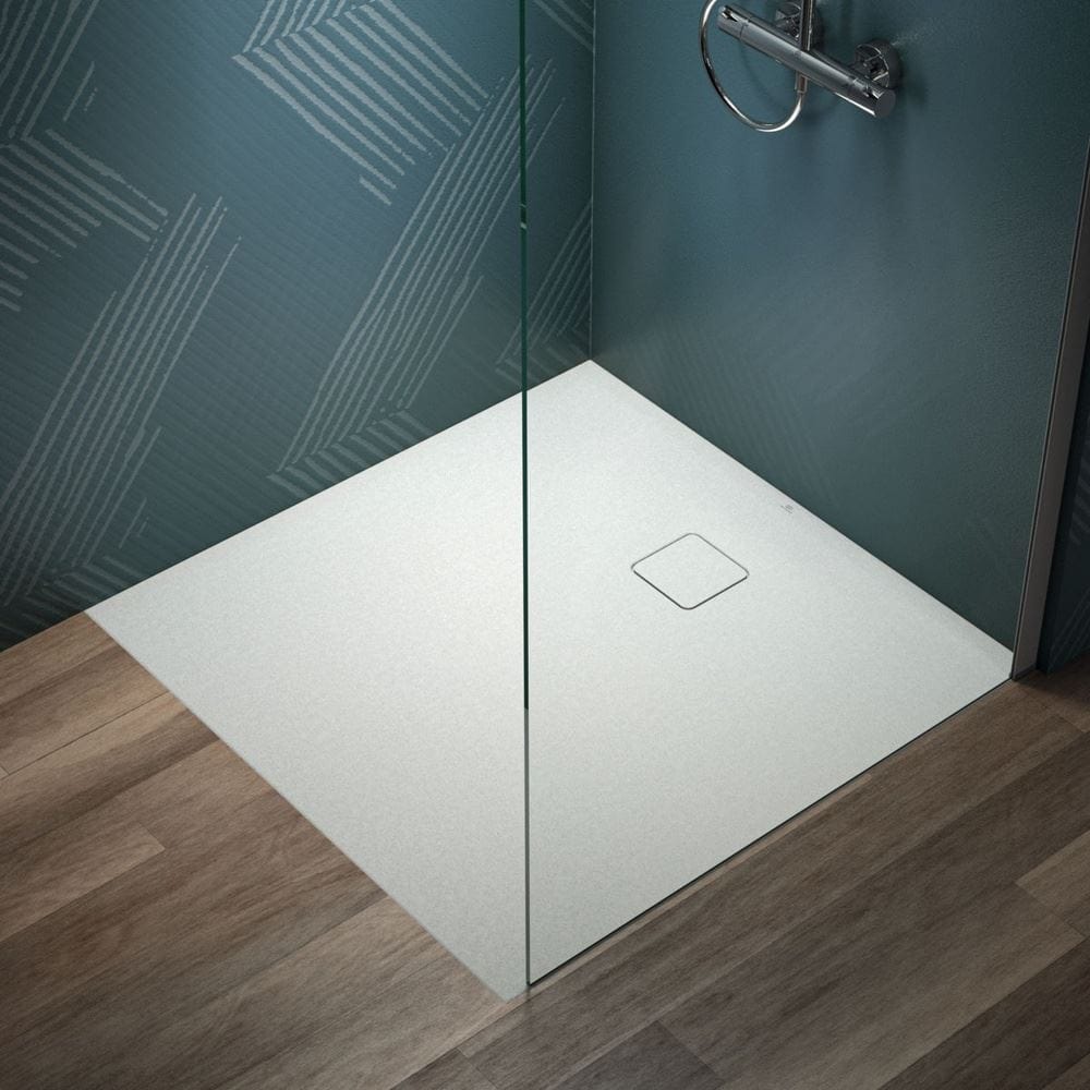 Ideal Standard Rectangle Shower Tray 1000 x 1000mm Ideal Standard Ultra Flat EVO 35mm Shower Tray in Silk White with Waste