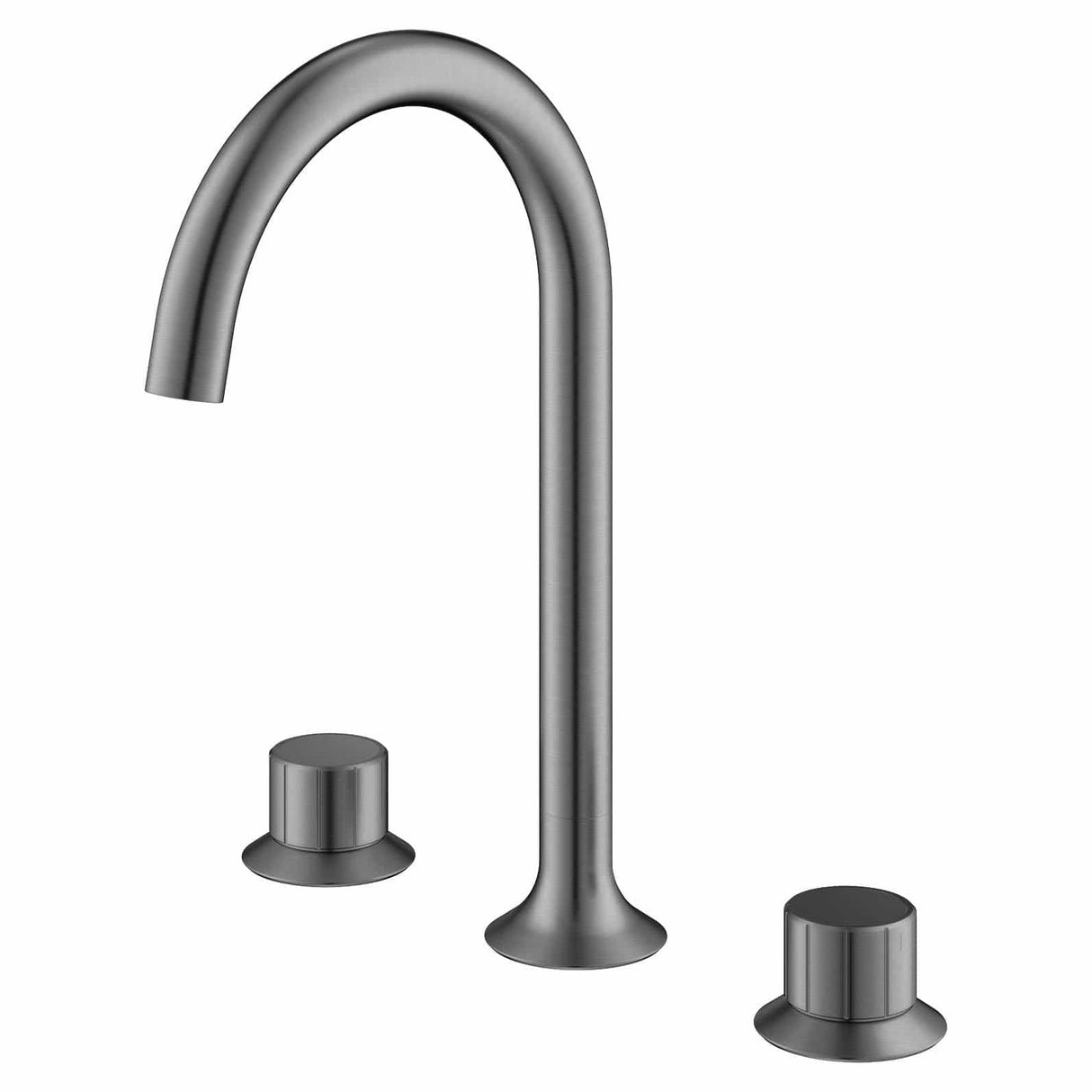 Flova 3 Tap Hole Basin Set Gun Metal Flova Moonlight 3 Hole Deck Mounted Basin Mixer Tap