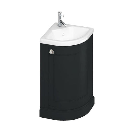 Burlington Cloakroom Vanity Unit Matt Black Burlington  Freestanding Corner Cloakroom Vanity Unit and Basin