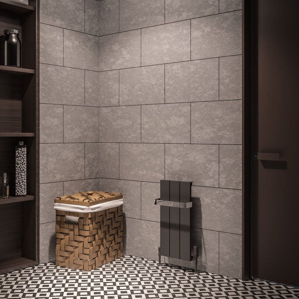 Eastbrook Panel Radiator 600 x 280mm / Central Heating Eastbrook Rosano Straight Vertical Aluminium Radiator in Matt Anthracite