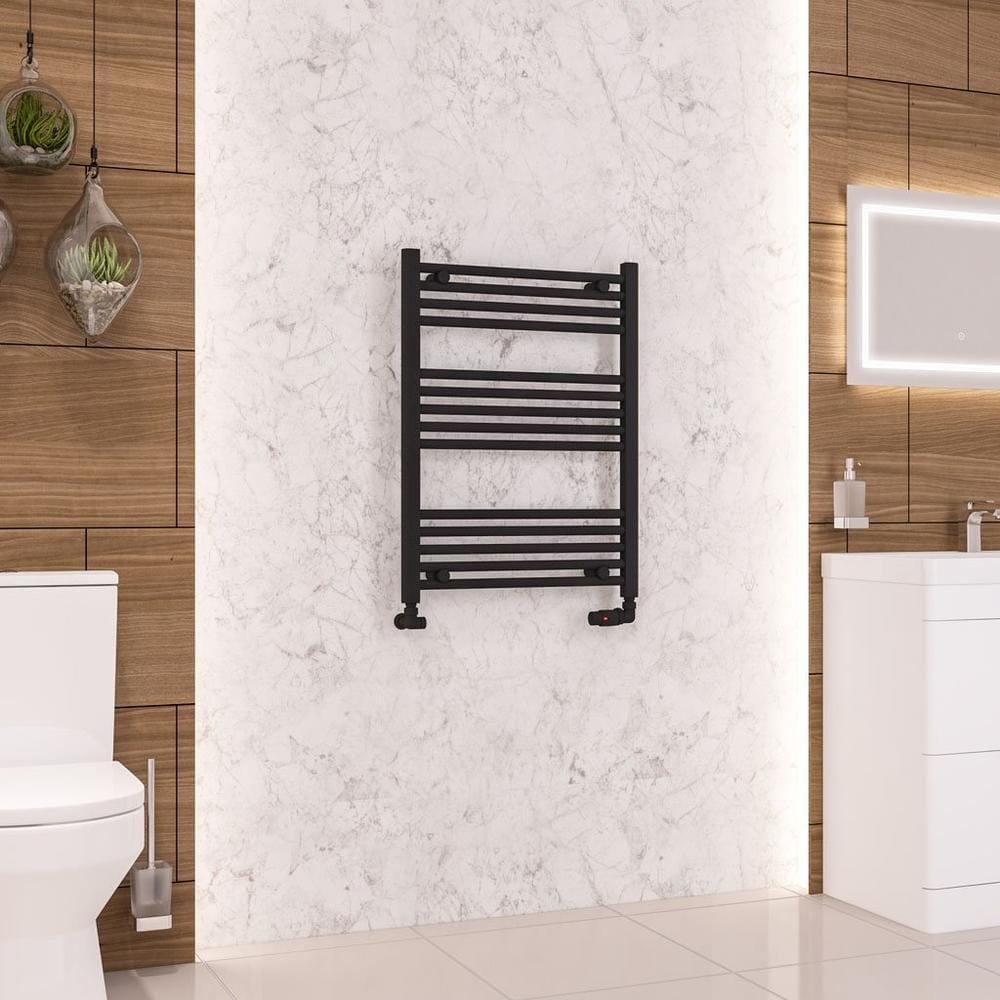 Eastbrook Wendover Straight Vertical Heated Towel Rail in Matt Black