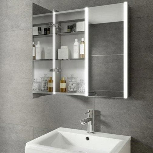 HiB Mirrored Cabinet 820 x 700mm HiB Xenon LED Colour Temperature Changing Mirrored Cabinet