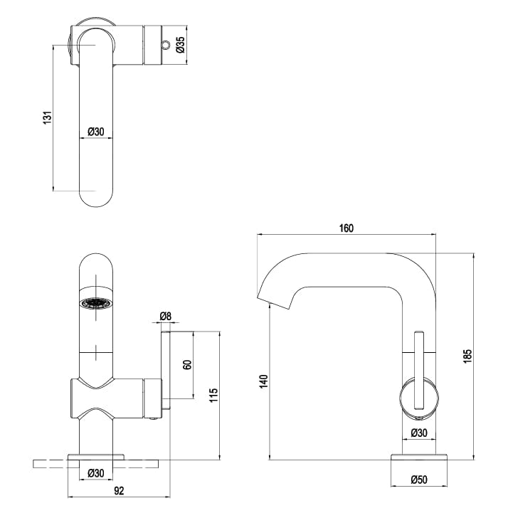 Crosswater Mono Basin Tap Crosswater 3ONE6 Lever Basin Mixer Tap Swivel Spout