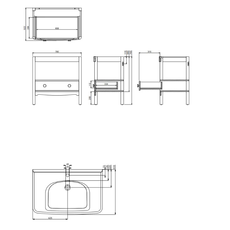 Burlington Floor Standing Vanity Unit Burlington Guild Floor Standing 850mm Vanity Unit with Basin