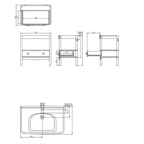 Burlington Floor Standing Vanity Unit Burlington Guild Floor Standing 850mm Vanity Unit with Basin