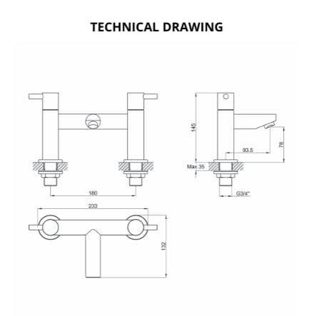 Imex Bath Mixer Imex Ivo Bath Filler Tap in Chrome