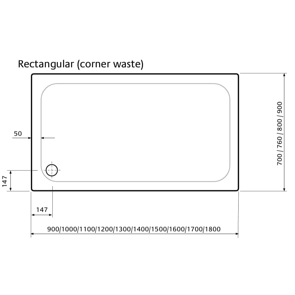 Aquarius Aquarius Pluvia 45mm Stone Resin Rectangular Shower Tray