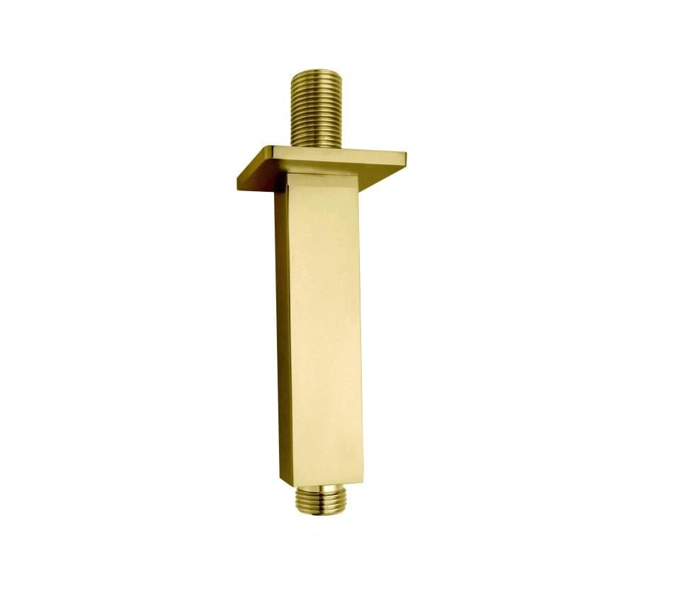 Aquarius Fixed Shower Arm Brushed Brass Aquarius RainLux Square Ceiling Shower Arm