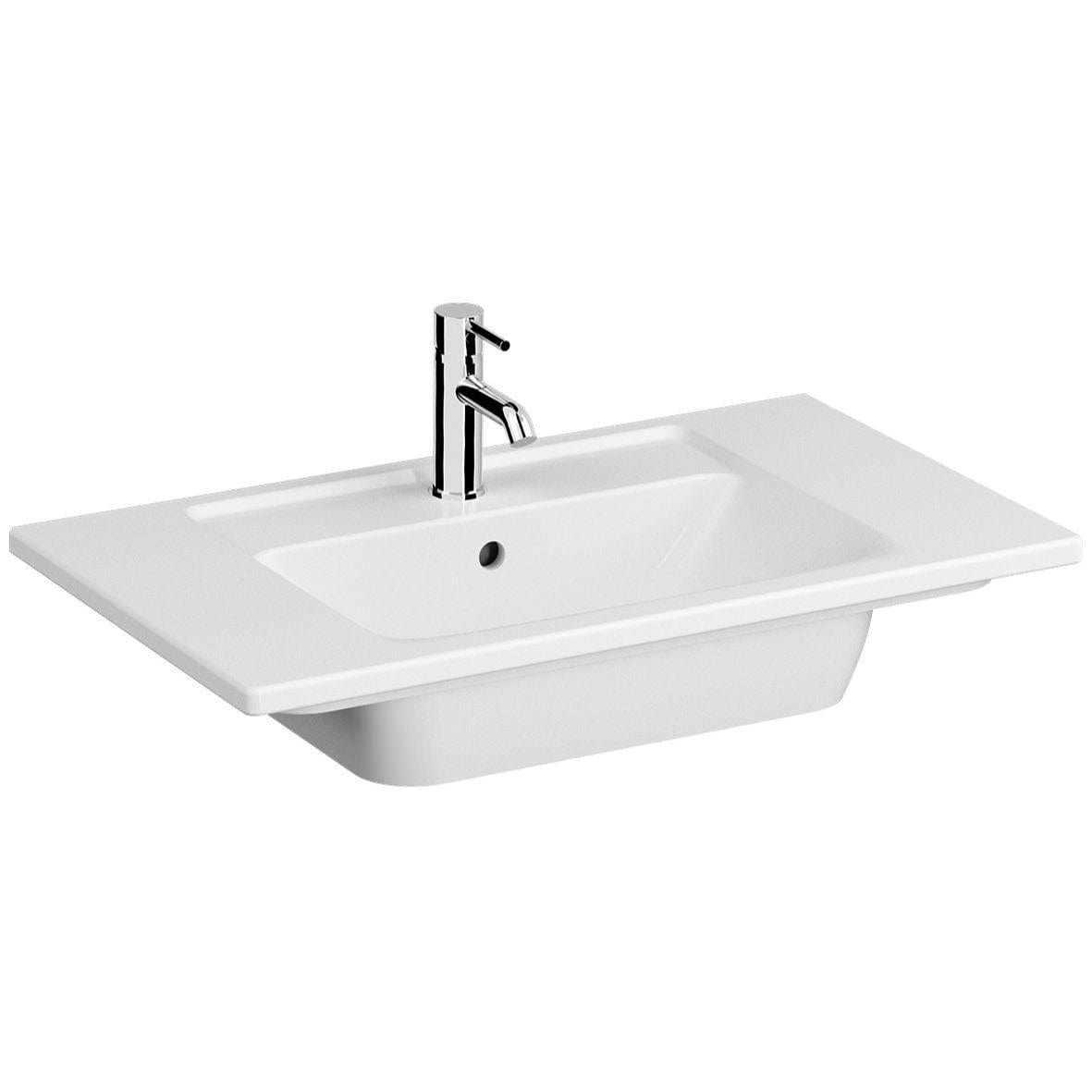 VitrA Wall Mounted Vanity Unit VitrA Root Groove Wall Mounted 2 Drawer 800mm Vanity Unit with Basin
