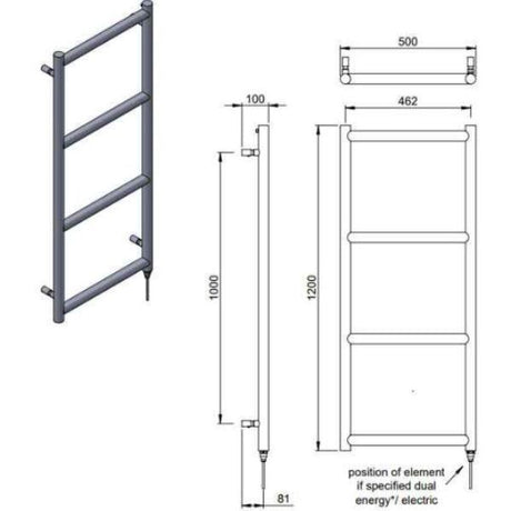 Vogue Grace Straight Designer Towel Rail in Chrome