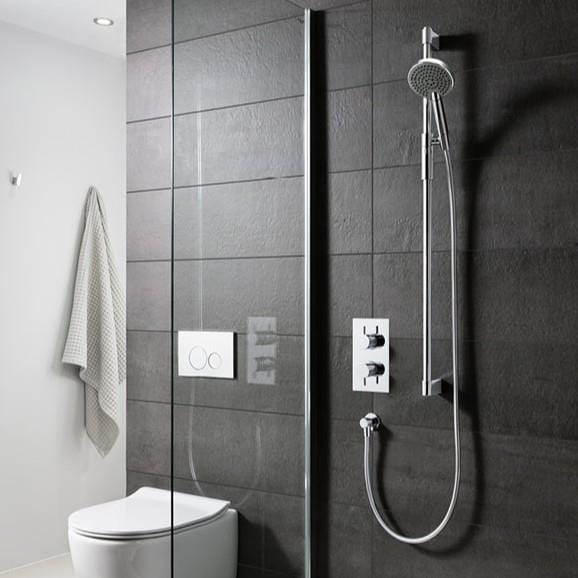 Crosswater Shower Riser Rail Crosswater Ethos Premium Shower Kit - Shower Rail, 3 Mode Head Handset and Hose in Chrome