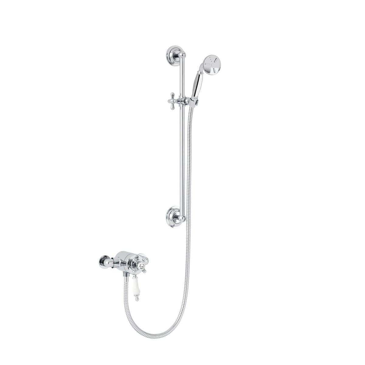 Heritage Exposed Shower Set Chrome Heritage Hartlebury Exposed Shower with Premium Flexible Kit