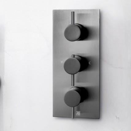JTP Concealed Shower Valve JTP VOS 2 Outlet, 3 Handle, Concealed Thermostatic Shower Valve