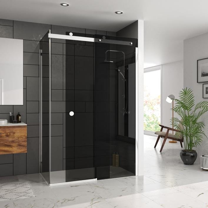 Merlyn Slding Shower Door Merlyn Series 10 Sliding Shower Shower Door in Chrome with Smoked Glass