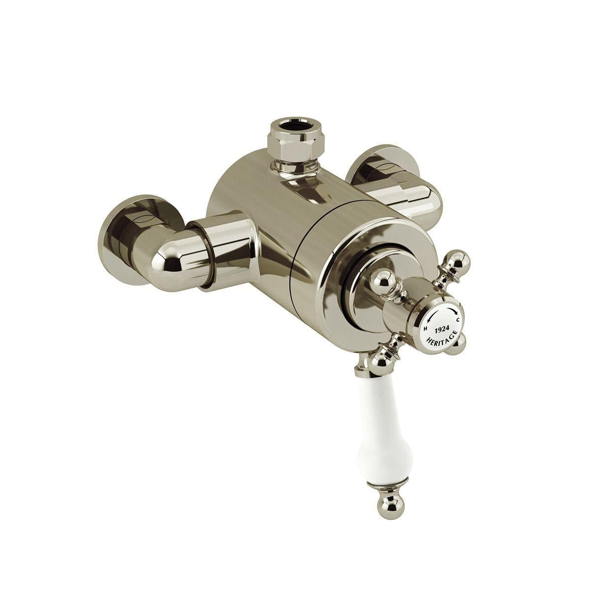 Heritage Exposed Shower Valve Vintage Gold / Top Outlet Connection Heritage Hartlebury Exposed Thermostatic 1 Outlet, 2 Handle Shower Valve