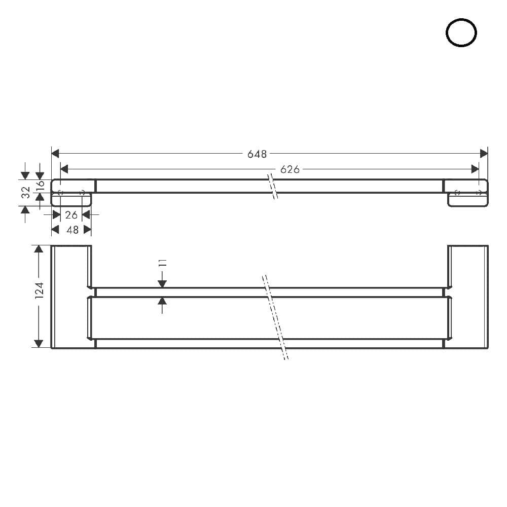 UK Bathroom Store Towel Rails and Rings Hansgrohe Addstoris Double Bath Towel Rail