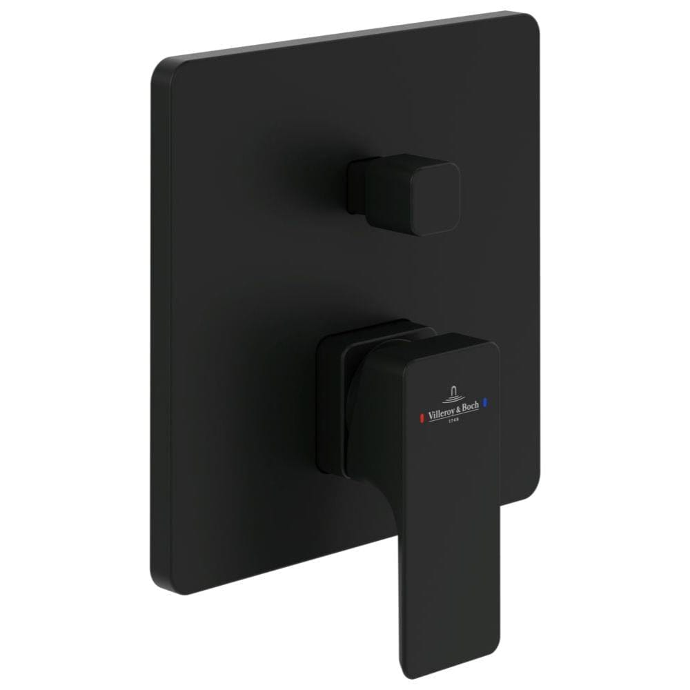 Villeroy & Boch Concealed Shower Valve Matt Black Villeroy & Boch Subway 3.0 2-Outlet Single Lever Trim Set Mixer