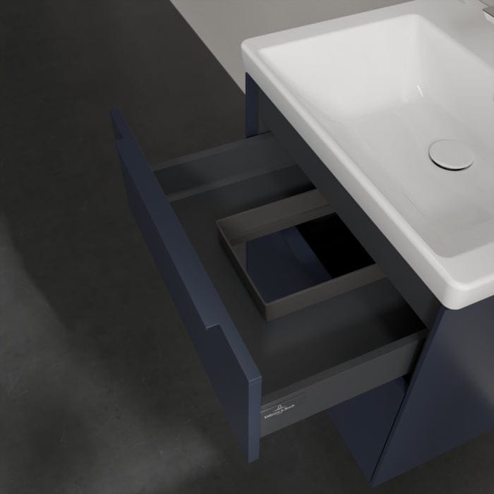 Villeroy & Boch Wall Mounted Vanity Unit Villeroy & Boch Subway 3.0 Wall Hung 600mm Two Drawer Vanity Unit with Basin