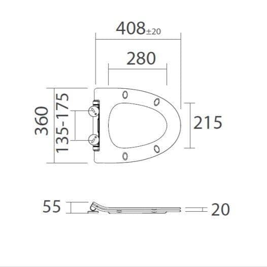 Crosswater Toilet Seat Crosswater KAI Slimline Soft Close Quick Release Toilet Seat