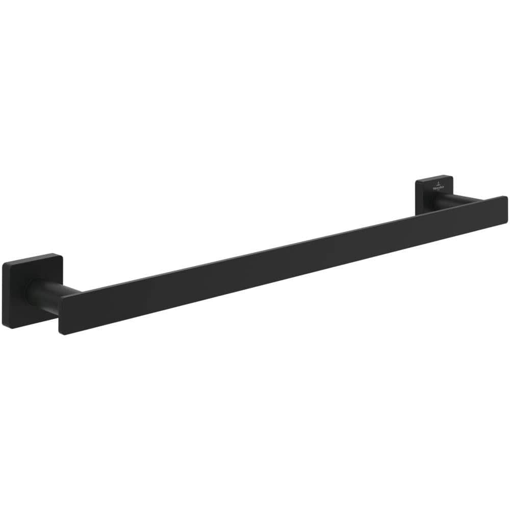 Vileroy & Boch Towel Rails and Rings Matt Black Villeroy & Boch Elements Striking Towel Bar 495mm