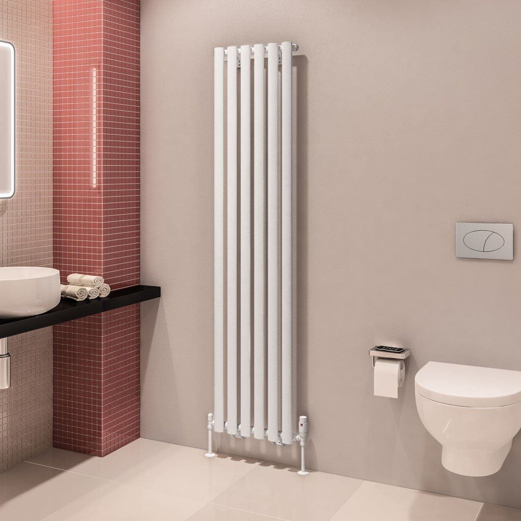 Eastbrook Designer Towel Radiator 1800 x 420mm Eastbrook Tunstall Straight Vertical Designer Radiator in Matt White