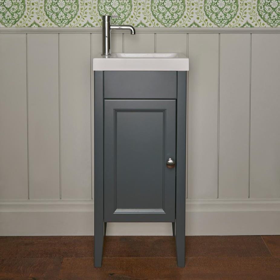 Heritage Cloakroom Vanity Unit Heritage Caversham 400mm Floor Standing Cloakroom Unit with 1 Tap Hole Basin